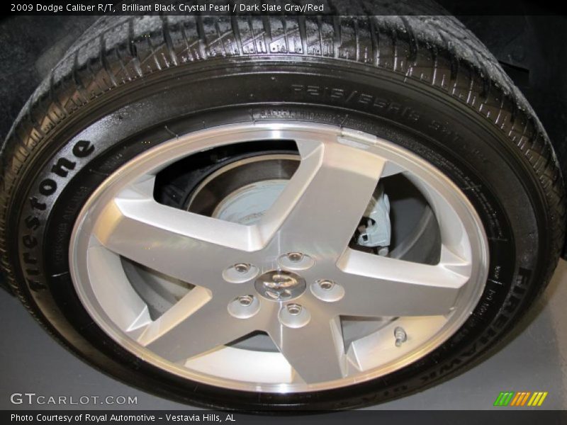 Brilliant Black Crystal Pearl / Dark Slate Gray/Red 2009 Dodge Caliber R/T