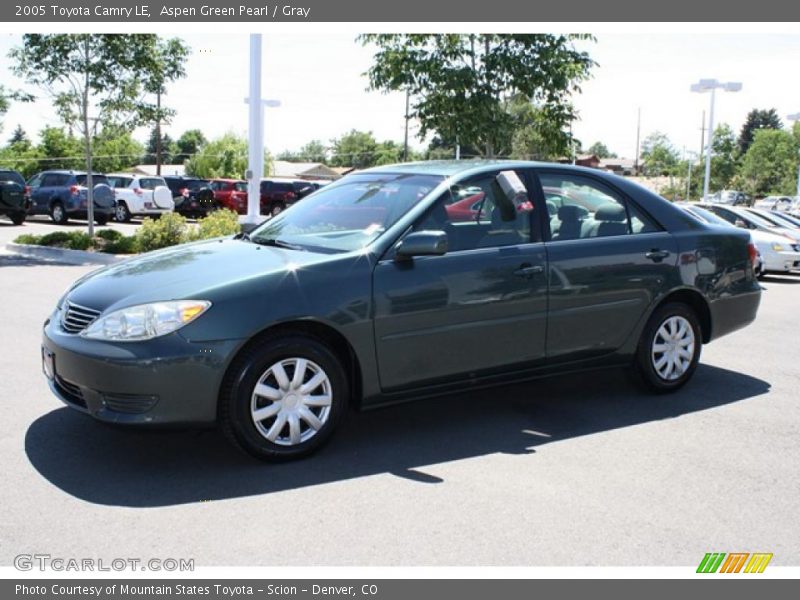 Aspen Green Pearl / Gray 2005 Toyota Camry LE