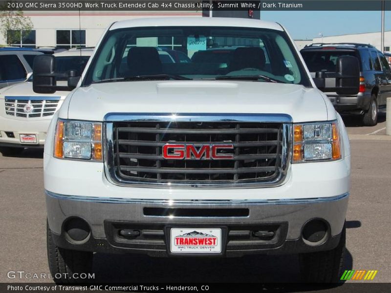 Summit White / Dark Titanium 2010 GMC Sierra 3500HD Work Truck Extended Cab 4x4 Chassis Utility