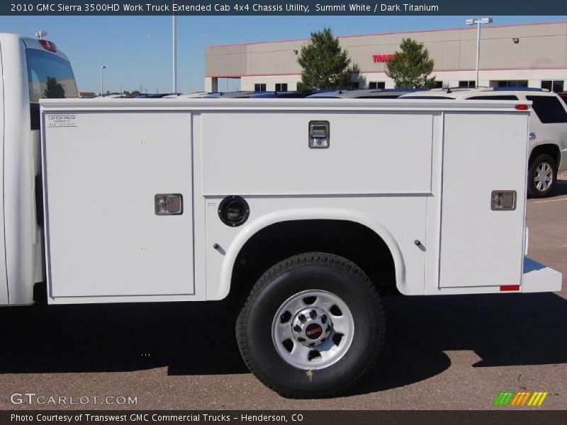 Summit White / Dark Titanium 2010 GMC Sierra 3500HD Work Truck Extended Cab 4x4 Chassis Utility