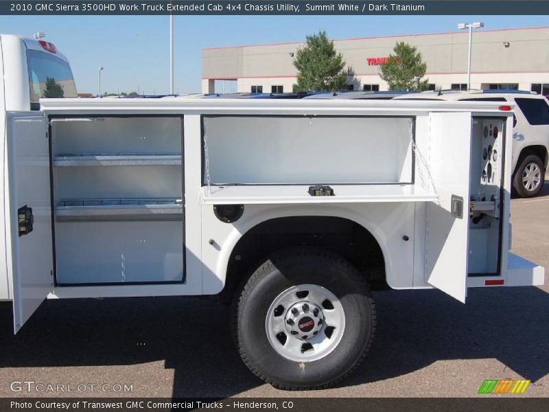 Summit White / Dark Titanium 2010 GMC Sierra 3500HD Work Truck Extended Cab 4x4 Chassis Utility