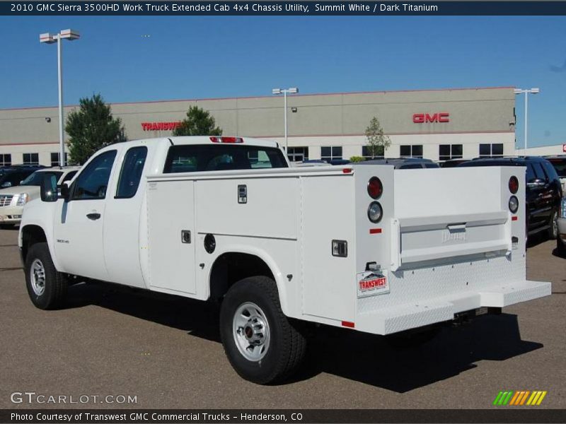 Summit White / Dark Titanium 2010 GMC Sierra 3500HD Work Truck Extended Cab 4x4 Chassis Utility