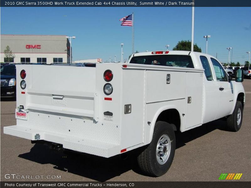 Summit White / Dark Titanium 2010 GMC Sierra 3500HD Work Truck Extended Cab 4x4 Chassis Utility