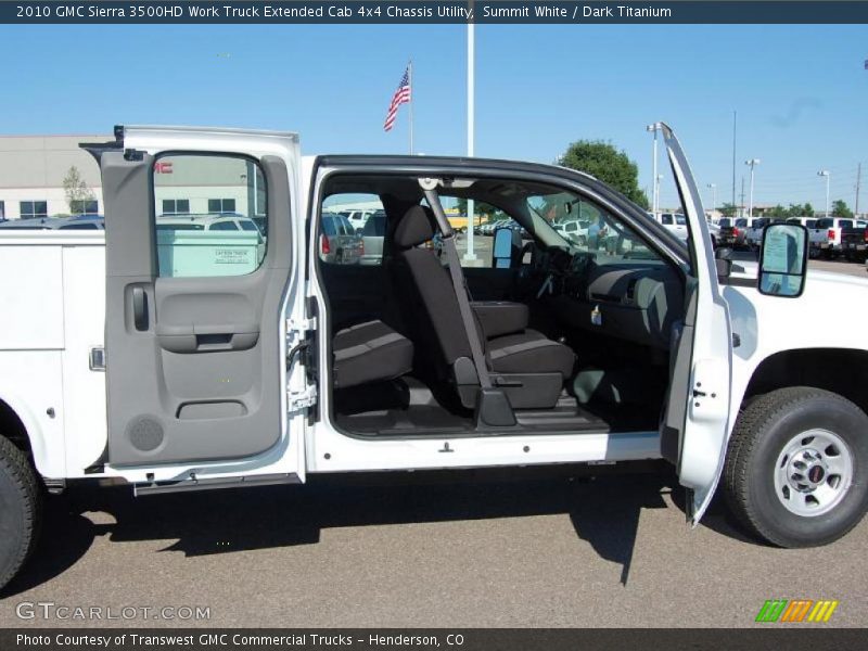 Summit White / Dark Titanium 2010 GMC Sierra 3500HD Work Truck Extended Cab 4x4 Chassis Utility