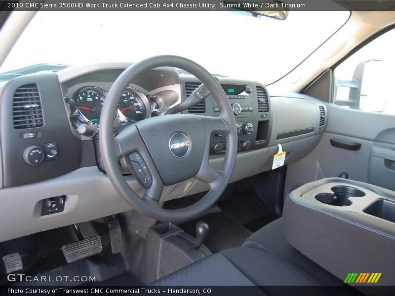 Summit White / Dark Titanium 2010 GMC Sierra 3500HD Work Truck Extended Cab 4x4 Chassis Utility