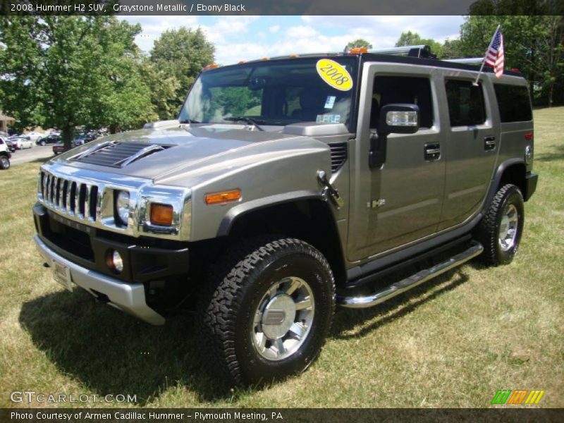 Graystone Metallic / Ebony Black 2008 Hummer H2 SUV