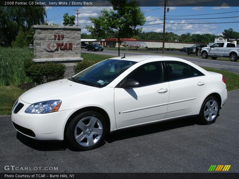 Ivory White / Ebony Black 2008 Pontiac G6 Sedan