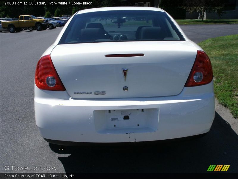 Ivory White / Ebony Black 2008 Pontiac G6 Sedan