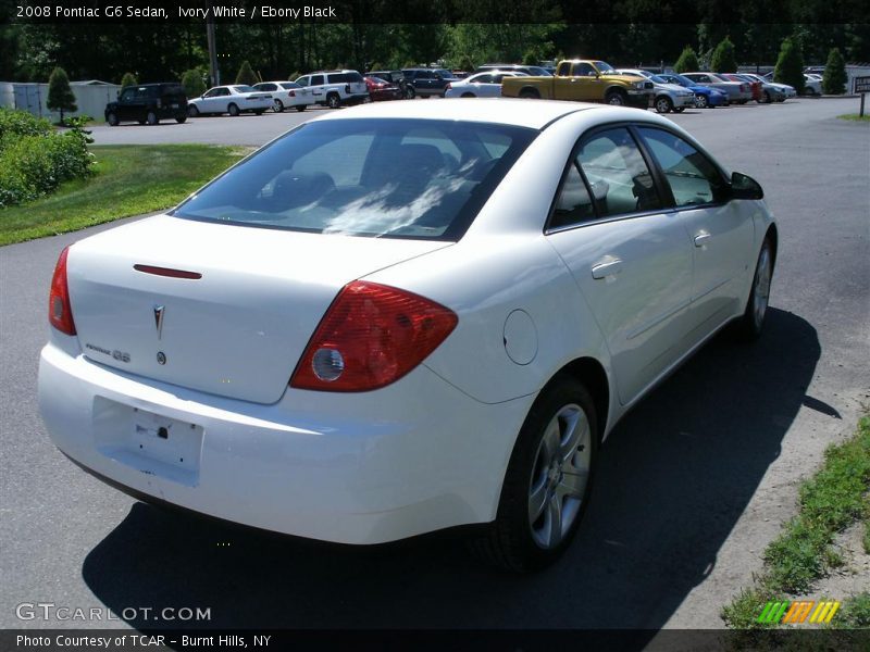 Ivory White / Ebony Black 2008 Pontiac G6 Sedan