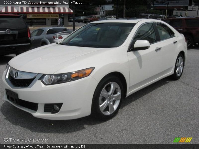 Premium White Pearl / Taupe 2010 Acura TSX Sedan