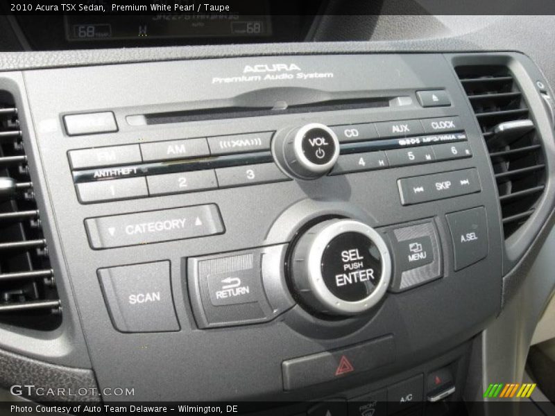 Premium White Pearl / Taupe 2010 Acura TSX Sedan