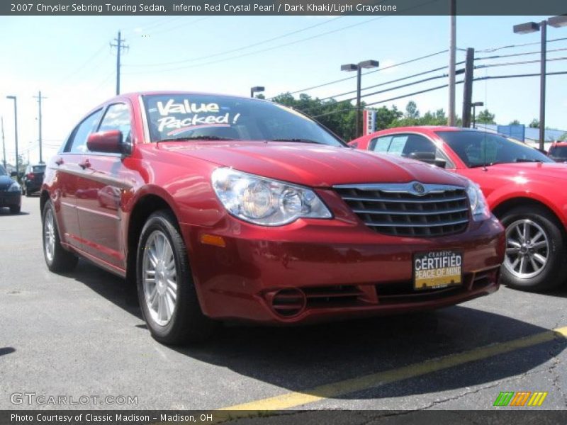 Inferno Red Crystal Pearl / Dark Khaki/Light Graystone 2007 Chrysler Sebring Touring Sedan