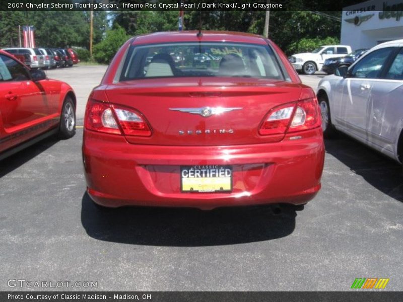 Inferno Red Crystal Pearl / Dark Khaki/Light Graystone 2007 Chrysler Sebring Touring Sedan