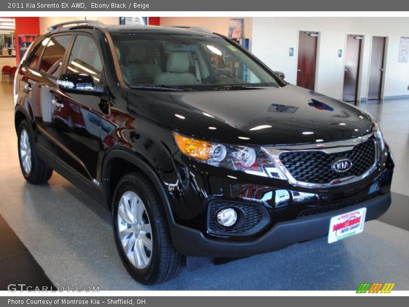 Ebony Black / Beige 2011 Kia Sorento EX AWD