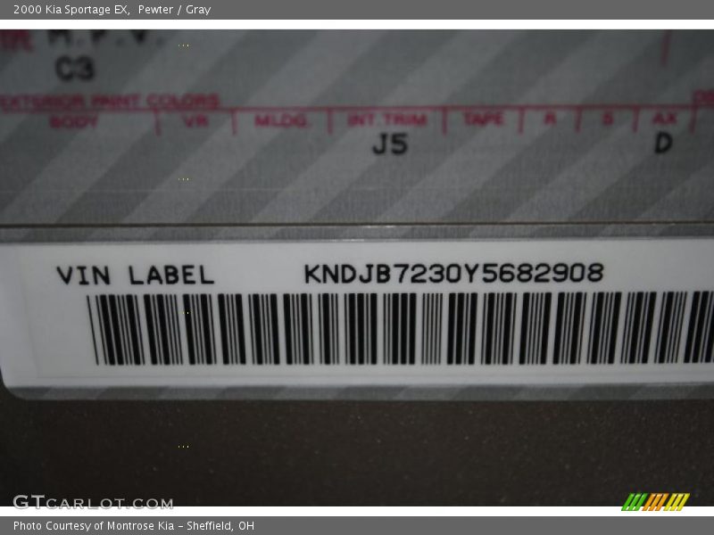 Pewter / Gray 2000 Kia Sportage EX
