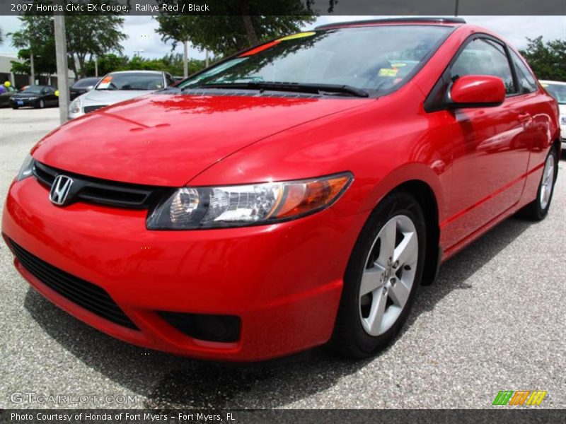 Rallye Red / Black 2007 Honda Civic EX Coupe