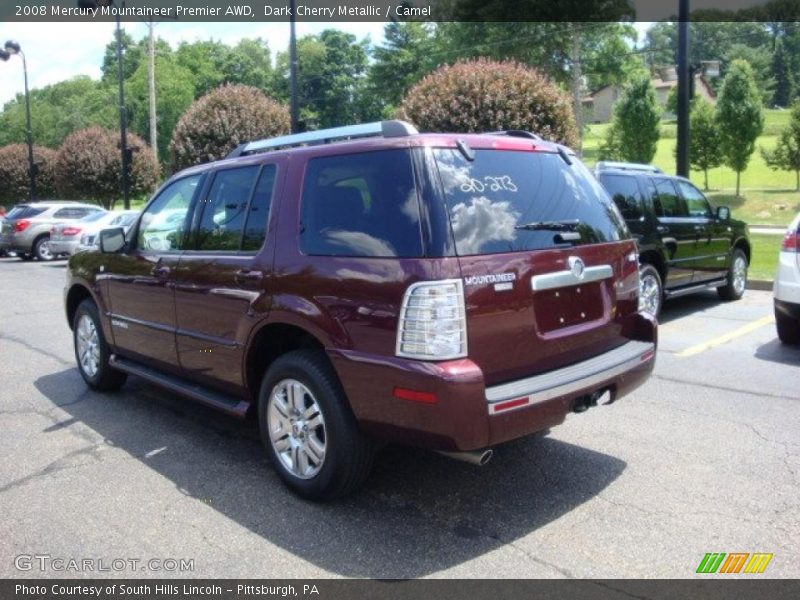Dark Cherry Metallic / Camel 2008 Mercury Mountaineer Premier AWD