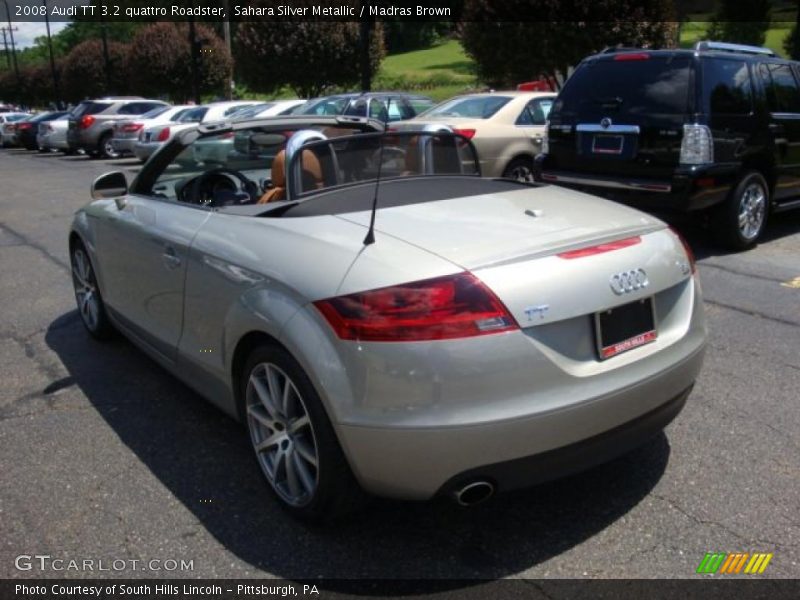 Sahara Silver Metallic / Madras Brown 2008 Audi TT 3.2 quattro Roadster