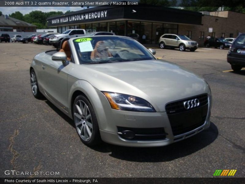 Sahara Silver Metallic / Madras Brown 2008 Audi TT 3.2 quattro Roadster