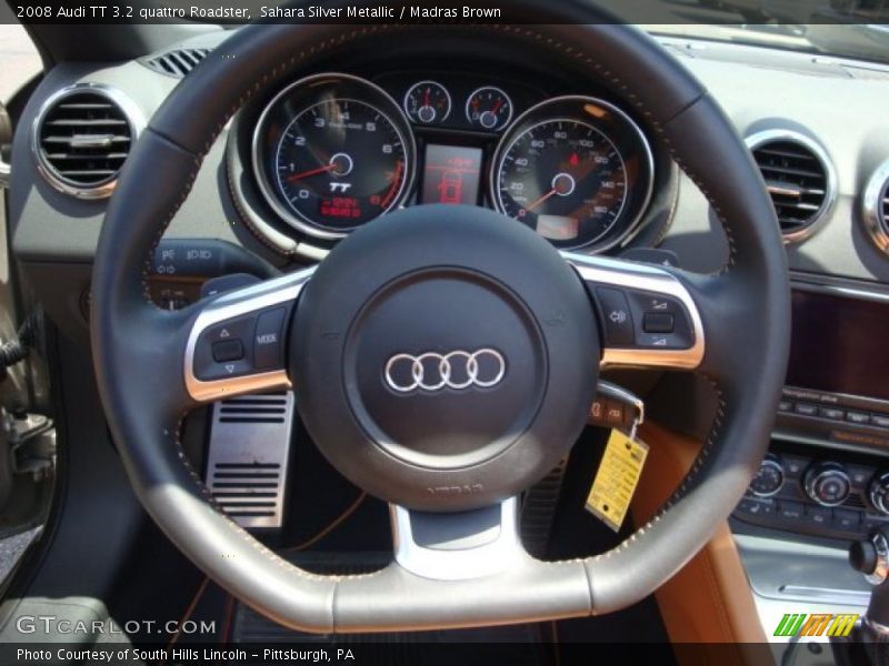 Sahara Silver Metallic / Madras Brown 2008 Audi TT 3.2 quattro Roadster