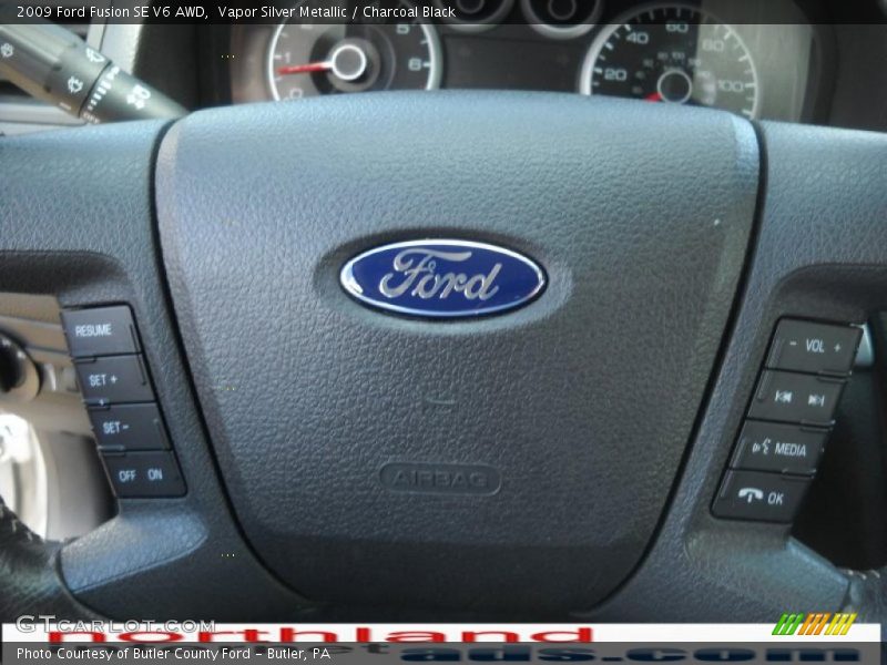 Vapor Silver Metallic / Charcoal Black 2009 Ford Fusion SE V6 AWD
