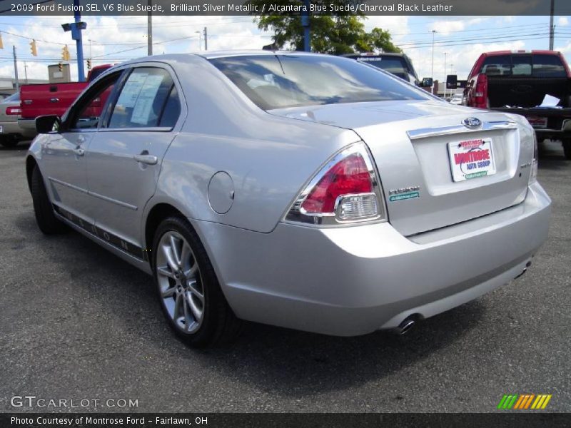 Brilliant Silver Metallic / Alcantara Blue Suede/Charcoal Black Leather 2009 Ford Fusion SEL V6 Blue Suede