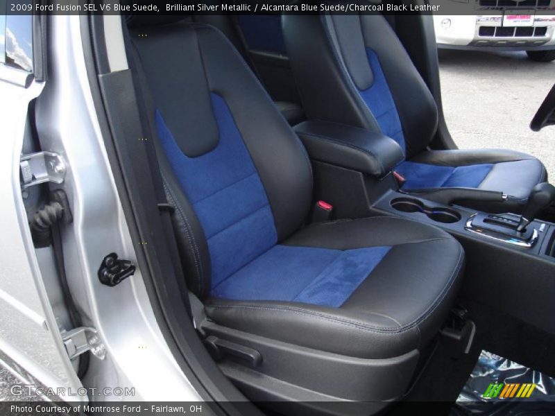 Brilliant Silver Metallic / Alcantara Blue Suede/Charcoal Black Leather 2009 Ford Fusion SEL V6 Blue Suede