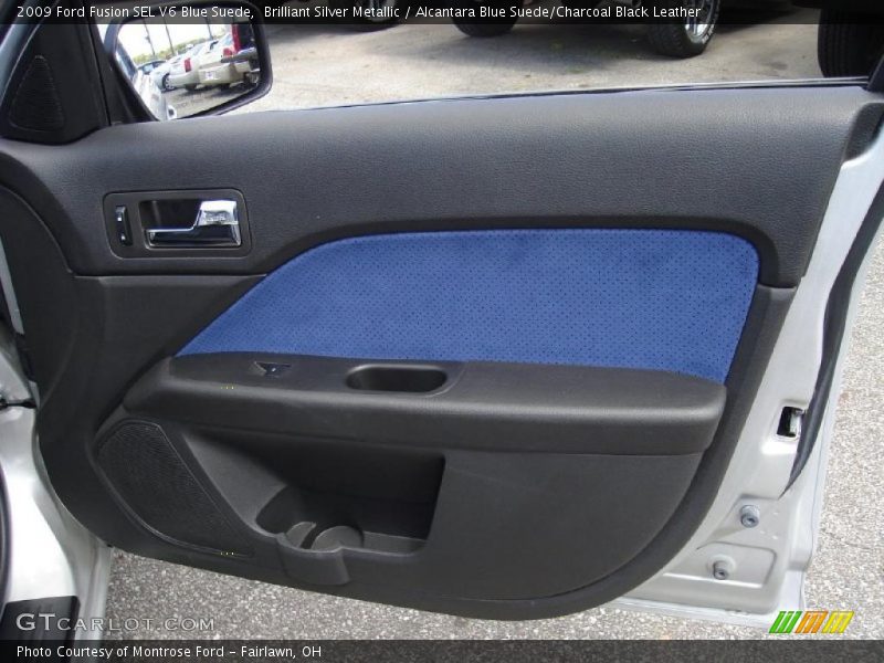 Brilliant Silver Metallic / Alcantara Blue Suede/Charcoal Black Leather 2009 Ford Fusion SEL V6 Blue Suede