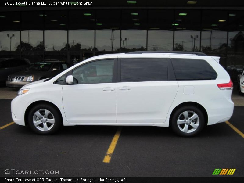 Super White / Light Gray 2011 Toyota Sienna LE