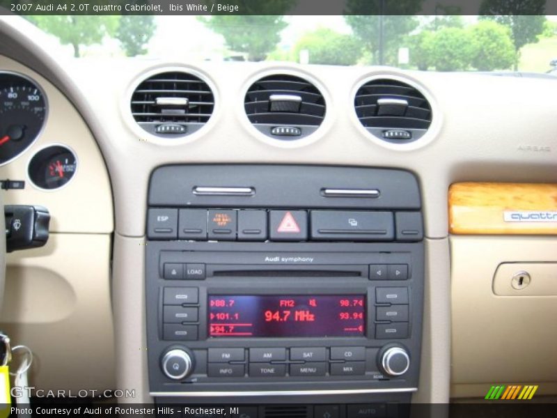 Ibis White / Beige 2007 Audi A4 2.0T quattro Cabriolet