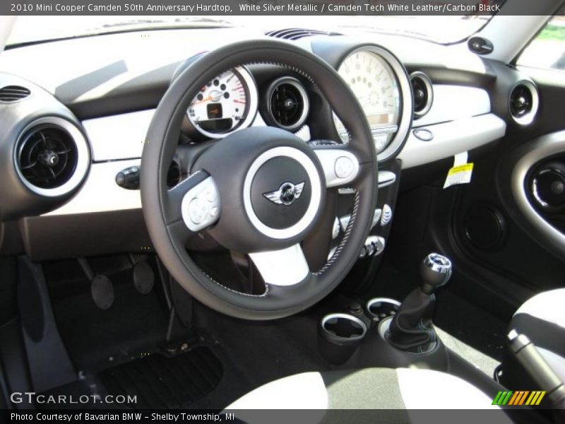 White Silver Metallic / Camden Tech White Leather/Carbon Black 2010 Mini Cooper Camden 50th Anniversary Hardtop
