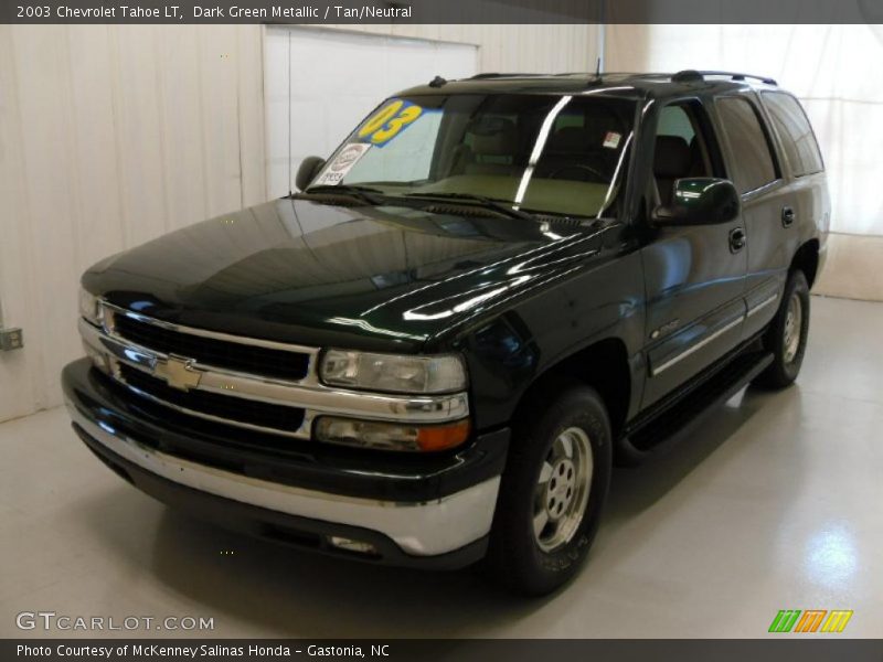 Dark Green Metallic / Tan/Neutral 2003 Chevrolet Tahoe LT