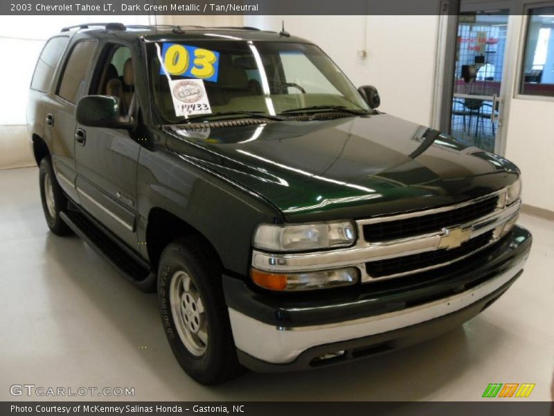 Dark Green Metallic / Tan/Neutral 2003 Chevrolet Tahoe LT