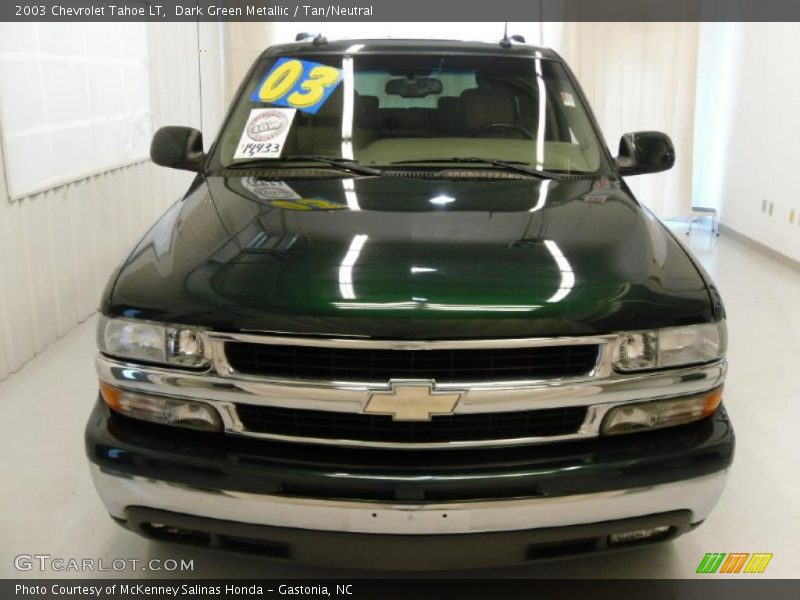 Dark Green Metallic / Tan/Neutral 2003 Chevrolet Tahoe LT