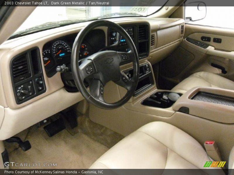 Dark Green Metallic / Tan/Neutral 2003 Chevrolet Tahoe LT