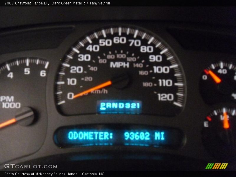 Dark Green Metallic / Tan/Neutral 2003 Chevrolet Tahoe LT