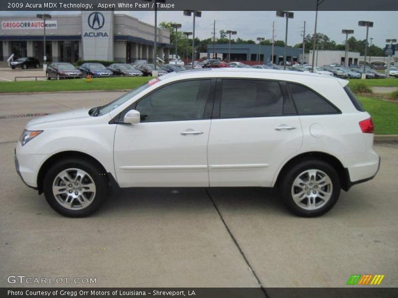 Aspen White Pearl / Taupe 2009 Acura MDX Technology