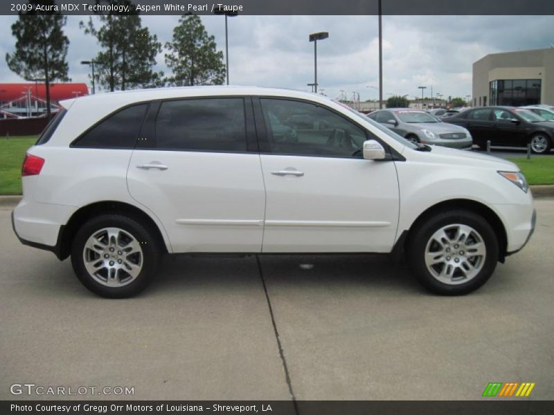 Aspen White Pearl / Taupe 2009 Acura MDX Technology