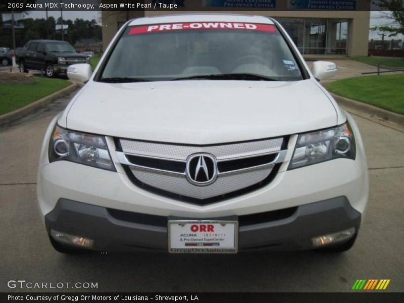 Aspen White Pearl / Taupe 2009 Acura MDX Technology