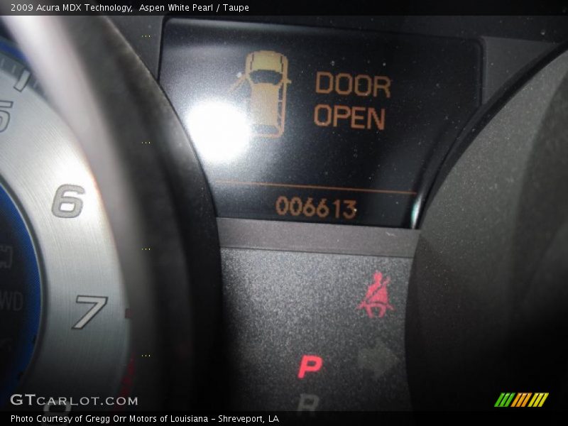 Aspen White Pearl / Taupe 2009 Acura MDX Technology