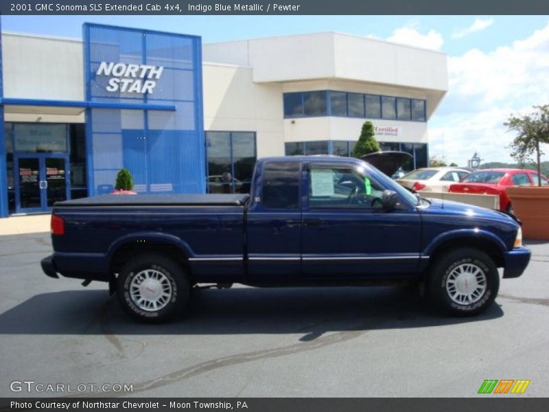 Indigo Blue Metallic / Pewter 2001 GMC Sonoma SLS Extended Cab 4x4