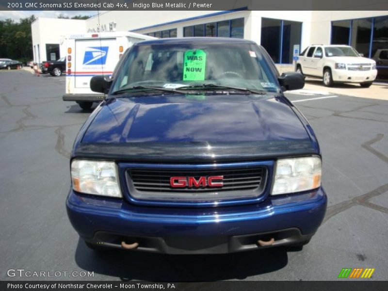 Indigo Blue Metallic / Pewter 2001 GMC Sonoma SLS Extended Cab 4x4