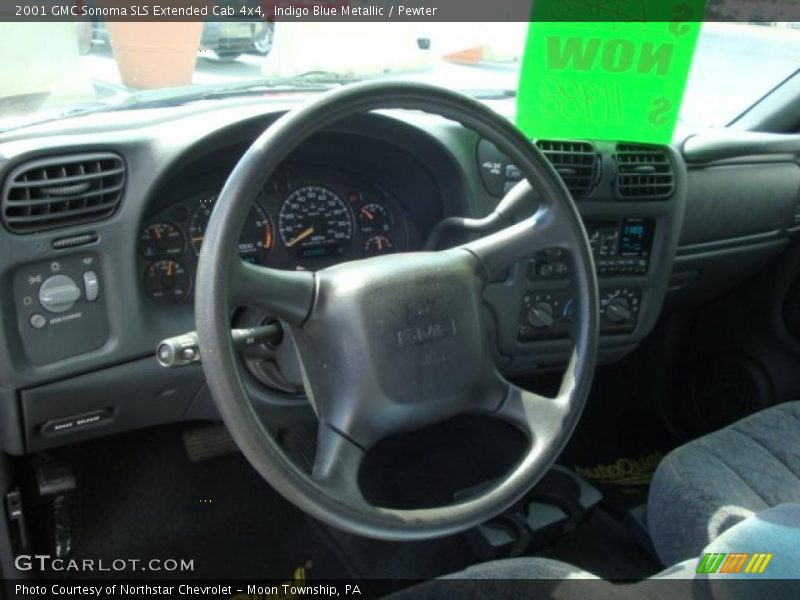 Indigo Blue Metallic / Pewter 2001 GMC Sonoma SLS Extended Cab 4x4