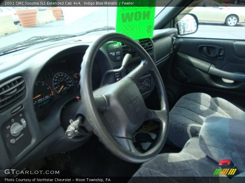 Indigo Blue Metallic / Pewter 2001 GMC Sonoma SLS Extended Cab 4x4