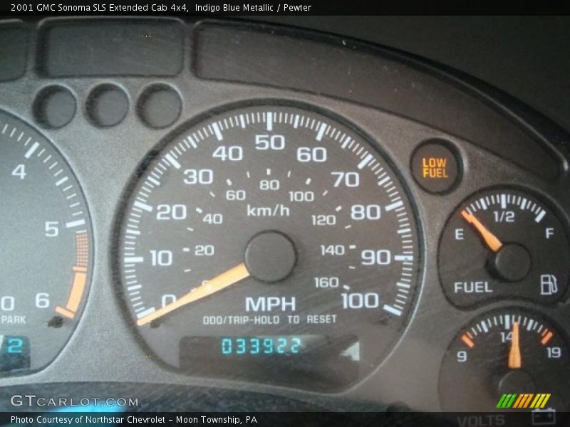 Indigo Blue Metallic / Pewter 2001 GMC Sonoma SLS Extended Cab 4x4