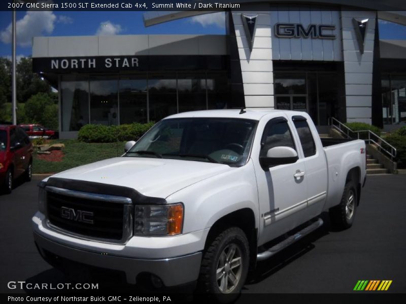 Summit White / Dark Titanium 2007 GMC Sierra 1500 SLT Extended Cab 4x4