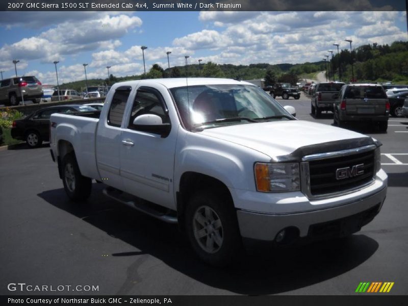 Summit White / Dark Titanium 2007 GMC Sierra 1500 SLT Extended Cab 4x4