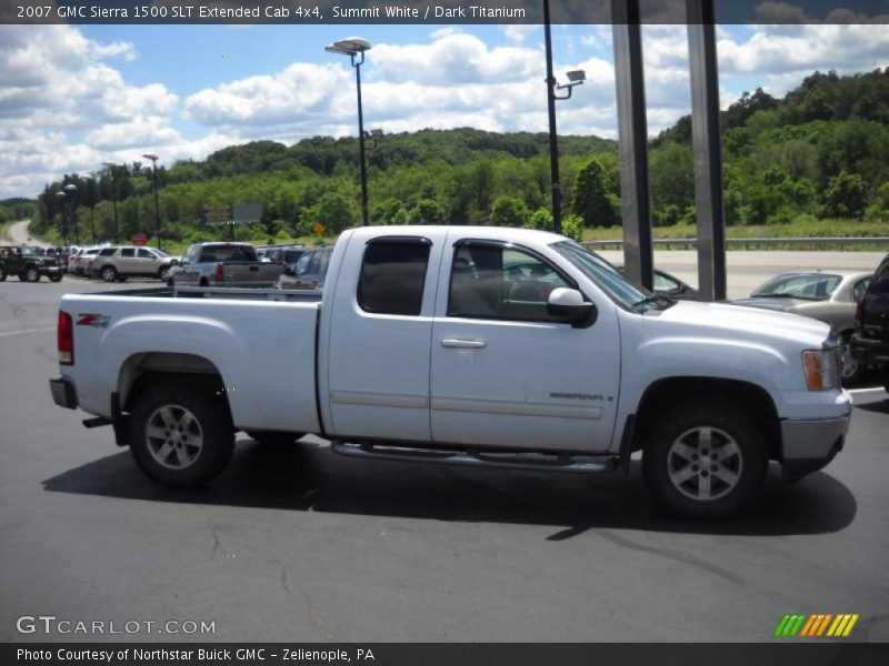 Summit White / Dark Titanium 2007 GMC Sierra 1500 SLT Extended Cab 4x4