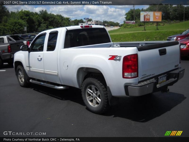 Summit White / Dark Titanium 2007 GMC Sierra 1500 SLT Extended Cab 4x4
