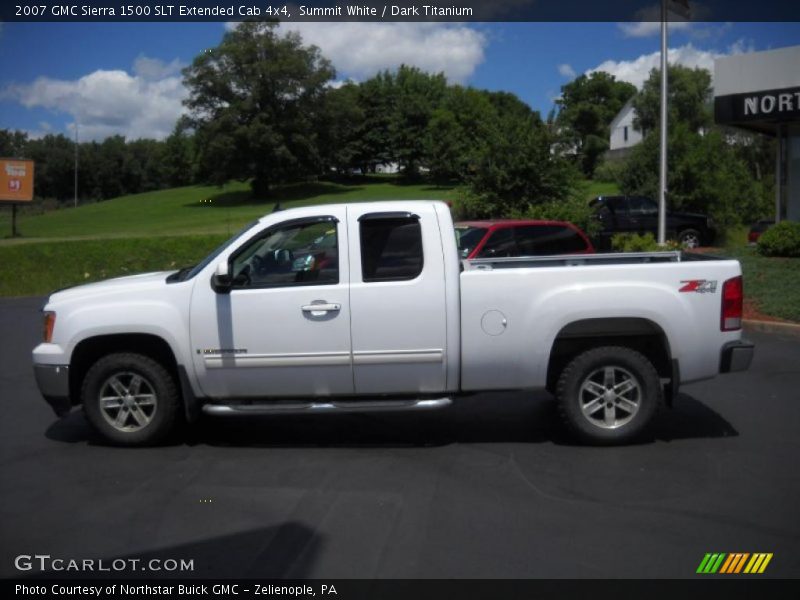 Summit White / Dark Titanium 2007 GMC Sierra 1500 SLT Extended Cab 4x4